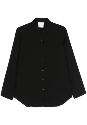 Paris Georgia drop-stitch-detail crepe shirt - Black