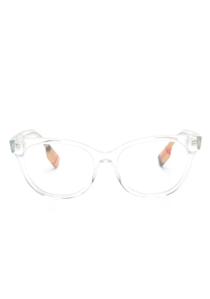 Burberry Eyewear logo-plaque cat-eye glasses - White