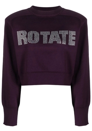 ROTATE BIRGER CHRISTENSEN rhinestone-embellished logo-appliqué sweatshirt - Purple