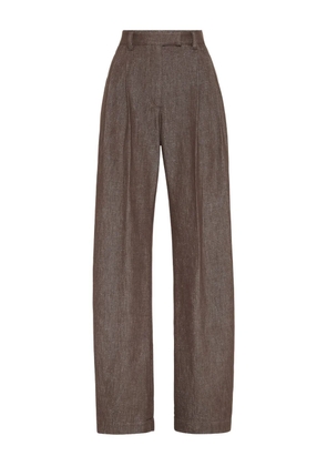Brunello Cucinelli loose-fit curved trousers - Brown