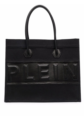Philipp Plein logo-embossed leather tote bag - Black