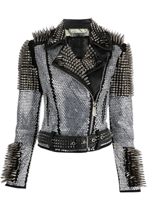 Philipp Plein crystal studded jacket - Black