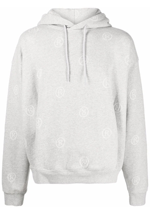 Martine Rose monogram-print pullover hoodie - Grey