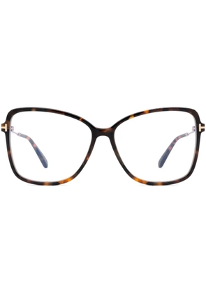 TOM FORD Eyewear oversize frame glasses - Brown