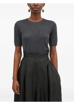 MARK KENLY DOMINO TAN Nova Light Ramie pleated wrap midi skirt - Black