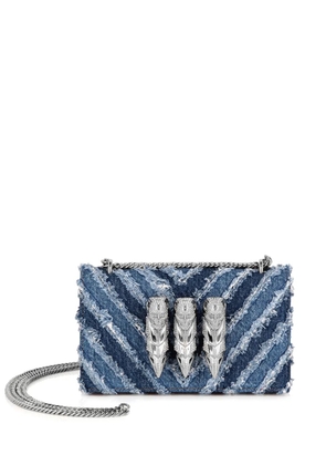 Philipp Plein small skull-appliqué shoulder bag - Blue