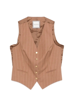 Tagliatore pinstripe button waistcoat - Brown