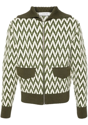 Lanvin Curb herringbone cotton cardigan - Green
