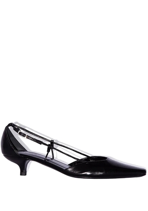 BY FAR 40mm Francine Creased leather pumps - Black