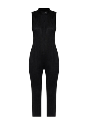 Pleats Please Issey Miyake pleated zip jumpsuit - Black