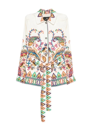 ETRO paisley-print belted jacket - Neutrals
