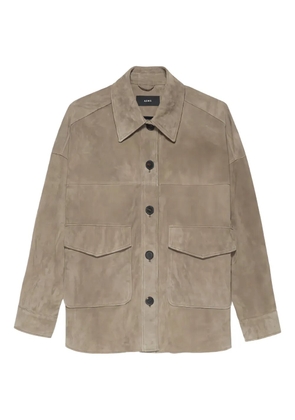 Arma buttoned suede jacket - Neutrals