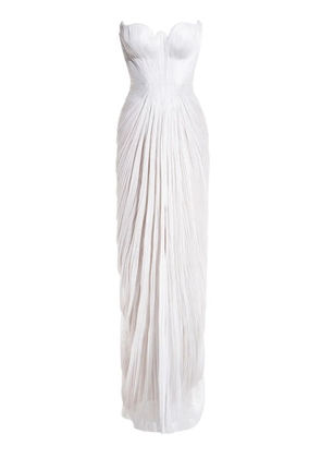 Maria Lucia Hohan Jasleen strapeless pleated gown - White