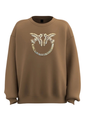 PINKO bird-embellished sweatshirt - Brown