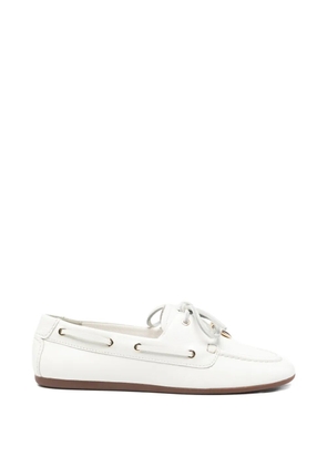 Maje lace-up charm boat shoes - White