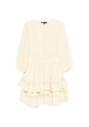 Maje ruffled tiered mini dress - Yellow