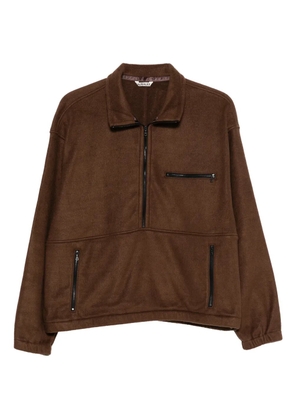 Auralee half-zip fleece sweatshirt - Brown
