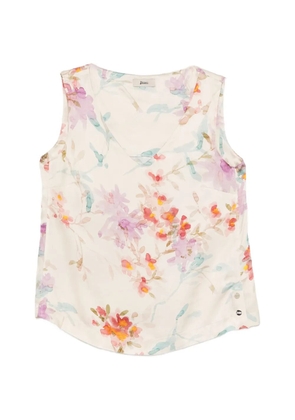 Herno floral-pattern V-neck top - Neutrals