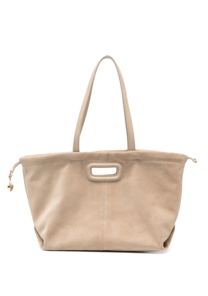 Maje cutout leather shoulder bag - Neutrals