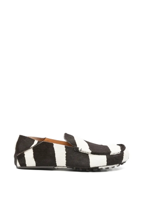 Tod's striped gommino loafers - Brown