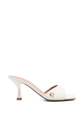 Maje logo embellishment heeled sandals - White