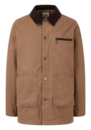 TOMBOY corduroy-collar canvas jacket - Brown