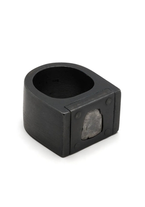 Parts of Four Plate Single diamond ring - Black