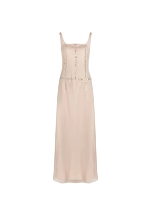 STAUD Greta button-embellished sleeveless maxi dress - Neutrals