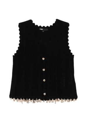 Maje V-neck embellished cardigan - Black