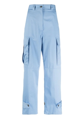 MSGM cropped high-waist trousers - Blue
