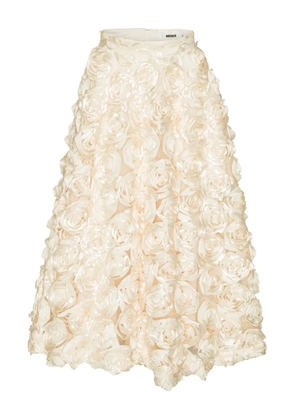 ROTATE BIRGER CHRISTENSEN Sun rose-embellished maxi skirt - Neutrals