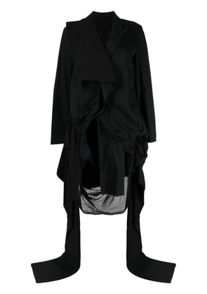 Yohji Yamamoto asymmetric-design peak-lapels blazer - Black