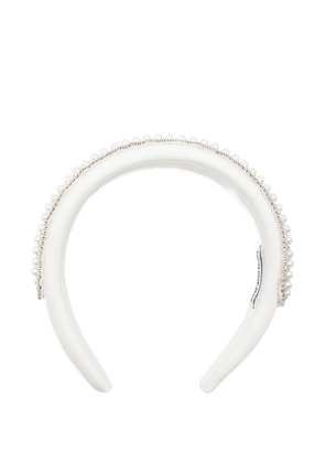 Self-Portrait faux pearl-embellished headband - White