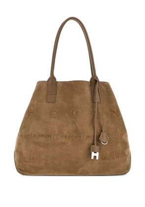 Hogan Address suede tote bag - Brown