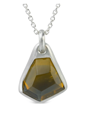 Parts of Four sterling silver Halos citrine geometric pendant necklace