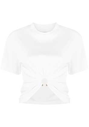 Rabanne gathered cotton T-shirt - White