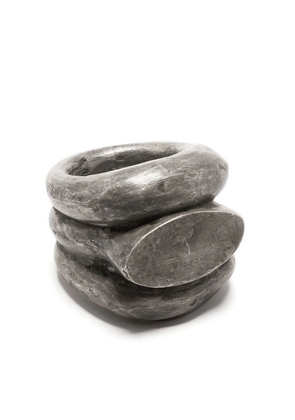 Parts of Four Roman Mountain stack ring - Silver