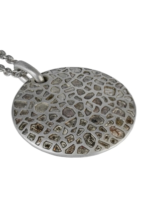 Parts of Four sterling silver Disk diamond necklace