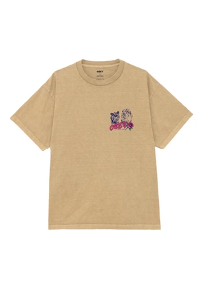 Obey logo-print T-shirt - Neutrals