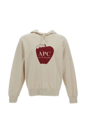A.P.C. logo-detail hoodie - Neutrals