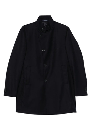 Tagliatore mandarin-collar button coat - Blue