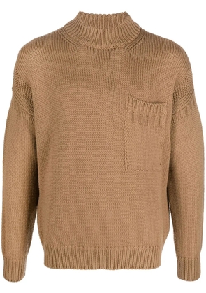 Ten C mock-neck knitted jumper - Neutrals