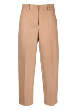 Erika Cavallini pressed-crease gabardine trousers - Neutrals