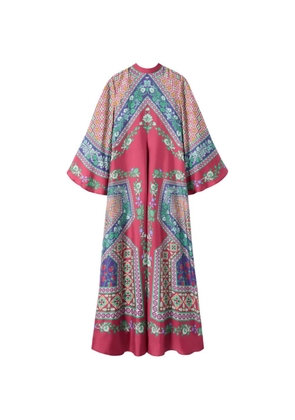 La DoubleJ Magnifico floral pussy-bow maxi dress - Red