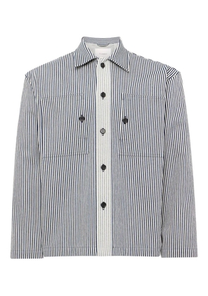 JW Anderson striped patch-pocket shirt - White