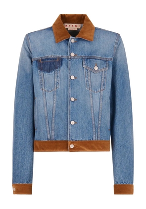 Marni x Slawn & Soldier denim velvet-trimmed jacket - Blue