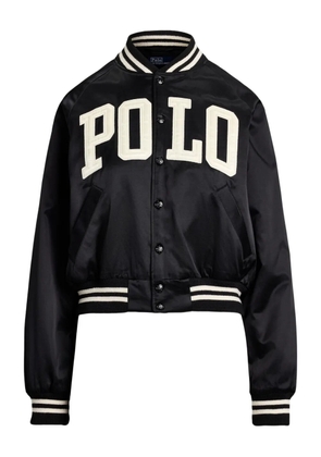Polo Ralph Lauren logo satin bomber jacket - Black