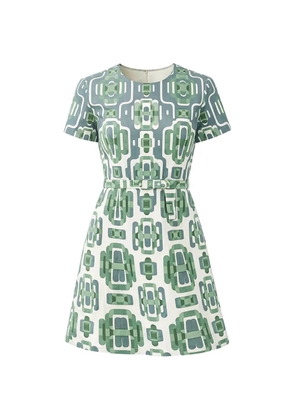 Alexis Silva geometric-print mini dress - White