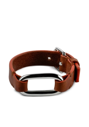 Parts of Four sterling silver Link Gauntlet bracelet - Brown