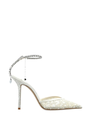 Jimmy Choo Saeda crystal-embellished pumps - White